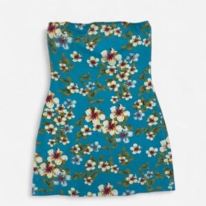 Y2K Tube Top Aquamarine Vibed Beachy Mini Dress